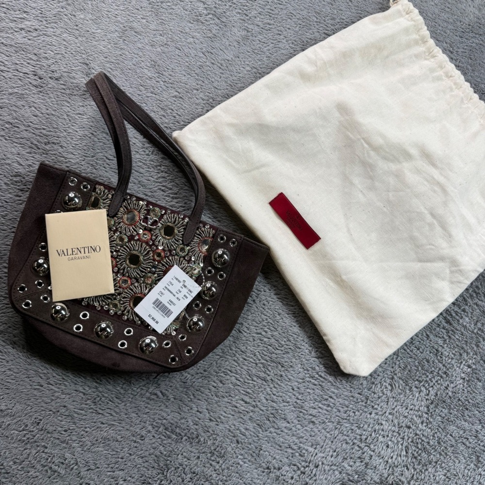 Valentino Garavani Nellcôte Mini Embroidered Mirror Tote Bag - Picture 9 of 13